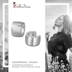 SilberDream Creole Matt 14mm 925 Sterling Silber Ohrring SDO382M