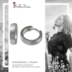 SilberDream Creole Matt 15mm 925 Sterling Silber Ohrring SDO348M