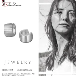 SilberDream Creole Matt 13mm 925 Sterling Silber Ohrring SDO372M