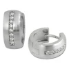 SilberDream Creole Matt Zirkonia weiß 925 Sterling Silber Ohrring SDO349M