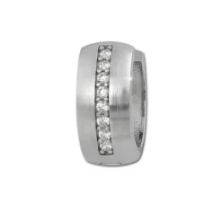 SilberDream Creole Matt Zirkonia weiß 925 Sterling Silber Ohrring SDO349M