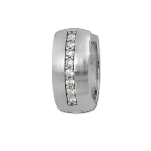 SilberDream Creole Matt Zirkonia weiß 925 Sterling Silber Ohrring SDO349M