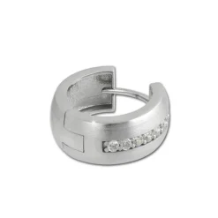 SilberDream Creole Matt Zirkonia weiß 925 Sterling Silber Ohrring SDO349M