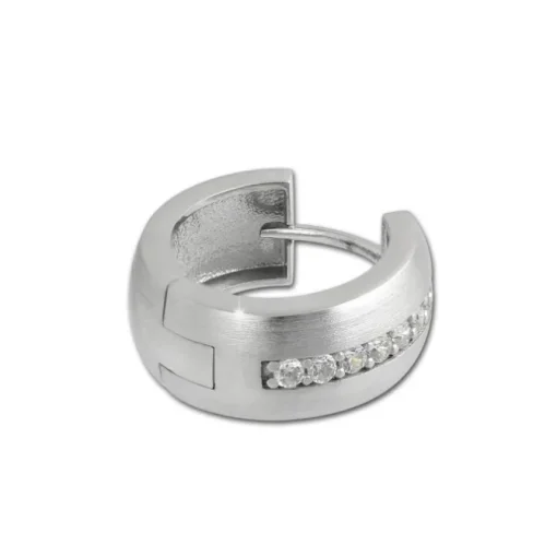 SilberDream Creole Matt Zirkonia weiß 925 Sterling Silber Ohrring SDO349M