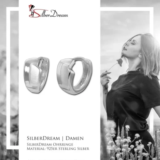 SilberDream Creole matt/glanz 925 Sterling Silber Ohrring SDO391J