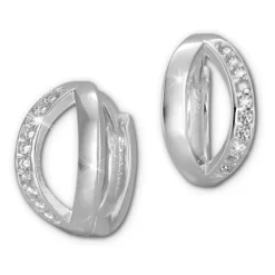 SilberDream Creole mit 10 weißen Zirkonia 925er Silber Damen SDO420W