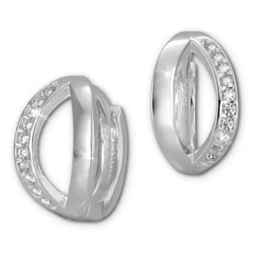 SilberDream Creole mit 10 weißen Zirkonia 925er Silber Damen SDO420W