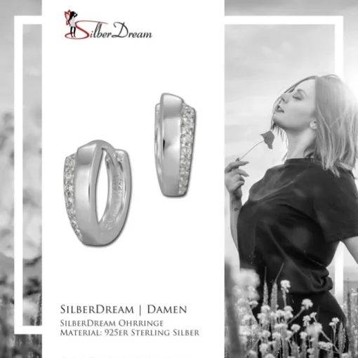 SilberDream Creole mit 8 weißen Zirkonia 925er Silber Damen SDO397W