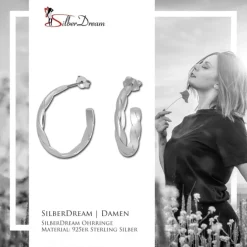 SilberDream Creole 15mm rhodiniert 925er Silber Damen SDO4681