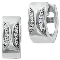 SilberDream Creole Moons Zirkonia weiß 925 Sterling Silber Damen SDO4366W