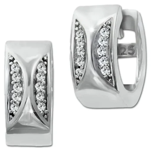 SilberDream Creole Moons Zirkonia weiß 925 Sterling Silber Damen SDO4366W