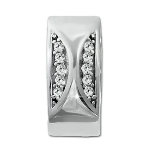 SilberDream Creole Moons Zirkonia weiß 925 Sterling Silber Damen SDO4366W
