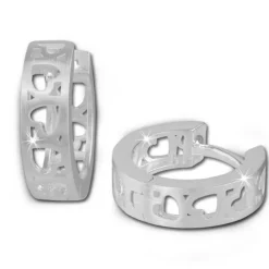 SilberDream Creole Muster Herz 925 Sterling Silber Damen Ohrring SDO376M