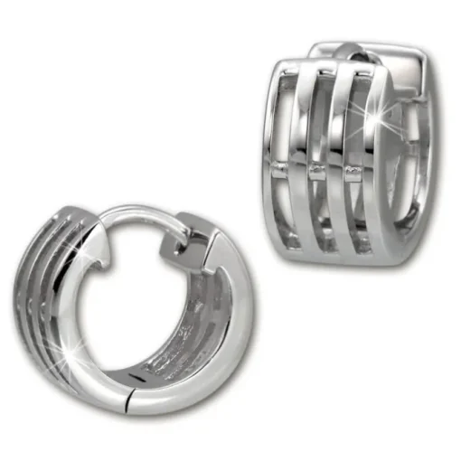 SilberDream Creole Muster 13mm Ohrring 925 Sterling Silber SDO458J