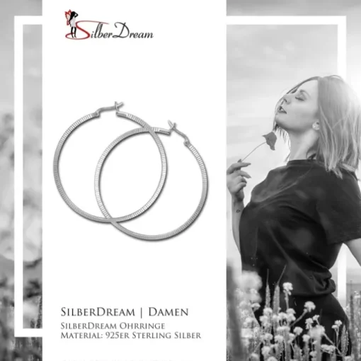 SilberDream Creole Muster 55mm Ohrring 925 Sterling Silber SDO465J