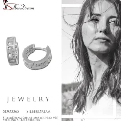 SilberDream Creole Muster Herz 925 Sterling Silber Ohrring SDO3365
