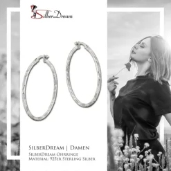SilberDream Creole Orient 4cm 925 Sterling Silber Damen Ohrring SDO67374