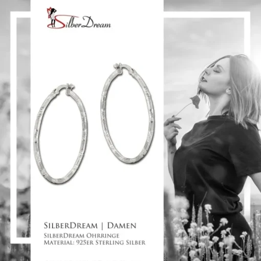 SilberDream Creole Orient 4cm 925 Sterling Silber Damen Ohrring SDO67374