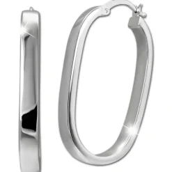 SilberDream Creole Oval Big 925 Sterling Silber Damen Ohrringe SDO4463J