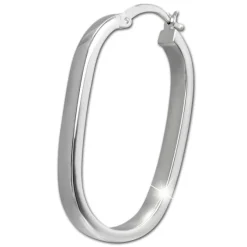 SilberDream Creole Oval Big 925 Sterling Silber Damen Ohrringe SDO4463J