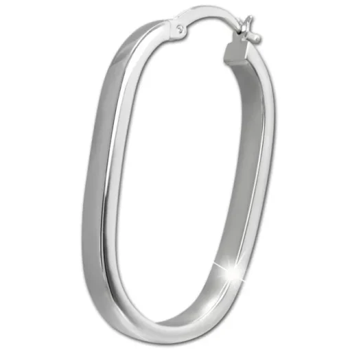 SilberDream Creole Oval Big 925 Sterling Silber Damen Ohrringe SDO4463J