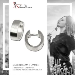 SilberDream Creole oval matt 925 Sterling Silber Ohrring SDO306