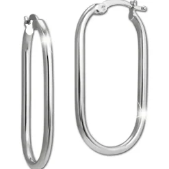 SilberDream Creole Oval Small 925 Sterling Silber Damen Ohrringe SDO4464J