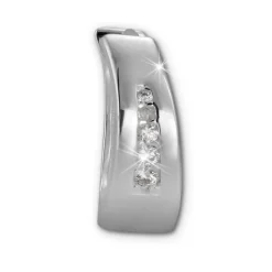 SilberDream Creole oval Zirkonia weiß 925er Silber Damen SDO399W
