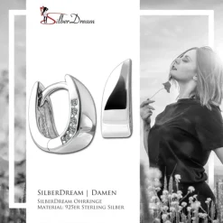 SilberDream Creole Petit 1,1cm 925 Sterling Silber Damen Ohrringe SDO4432W