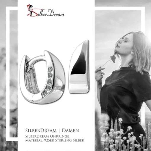 SilberDream Creole Petit 1,1cm 925 Sterling Silber Damen Ohrringe SDO4432W