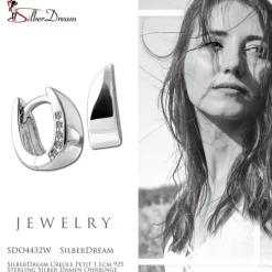 SilberDream Creole Petit 1,1cm 925 Sterling Silber Damen Ohrringe SDO4432W