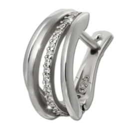 SilberDream Creole Quadro Zirkonia weiß 925 Sterling Silber Damen SDO4414W