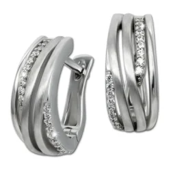 SilberDream Creole Quinto Zirkonia weiß 925 Sterling Silber Damen SDO4415W