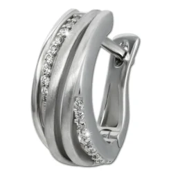 SilberDream Creole Quinto Zirkonia weiß 925 Sterling Silber Damen SDO4415W