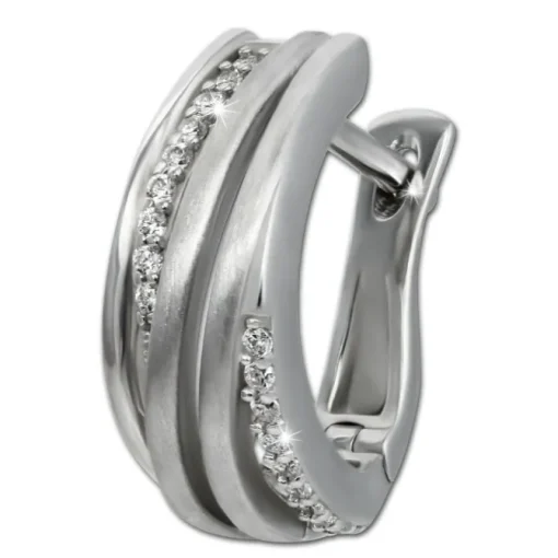SilberDream Creole Quinto Zirkonia weiß 925 Sterling Silber Damen SDO4415W