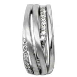 SilberDream Creole Quinto Zirkonia weiß 925 Sterling Silber Damen SDO4415W