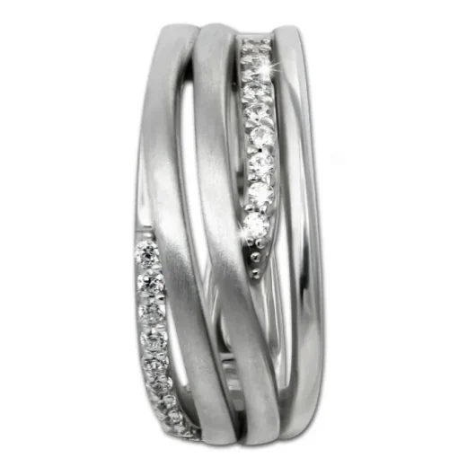 SilberDream Creole Quinto Zirkonia weiß 925 Sterling Silber Damen SDO4415W