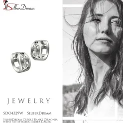 SilberDream Creole Ranke Zirkonia weiß 925 Sterling Silber Damen SDO4329W