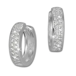 SilberDream Creole 2-reihig Zirkonia weiß 925 Sterling Silber Damen SDO424W