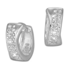 SilberDream Creole 2-reihig Zirkonia weiß 925er Silber Damen SDO394W