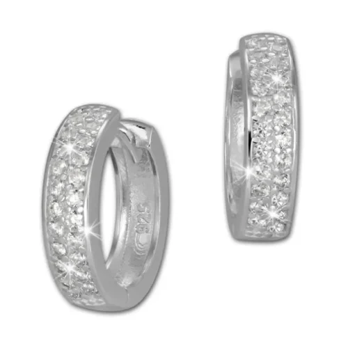 SilberDream Creole 2-reihig Zirkonia weiß 925 Sterling Silber Damen SDO424W