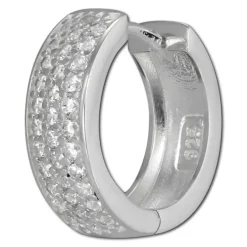 SilberDream Creole 3-reihig Zirkonia weiß 925 Sterling Silber Damen SDO423W
