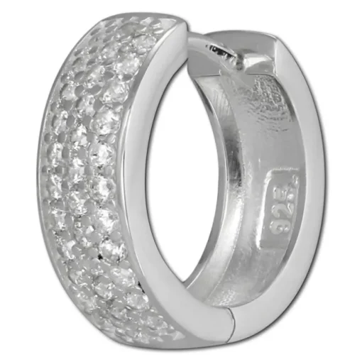 SilberDream Creole 3-reihig Zirkonia weiß 925 Sterling Silber Damen SDO423W