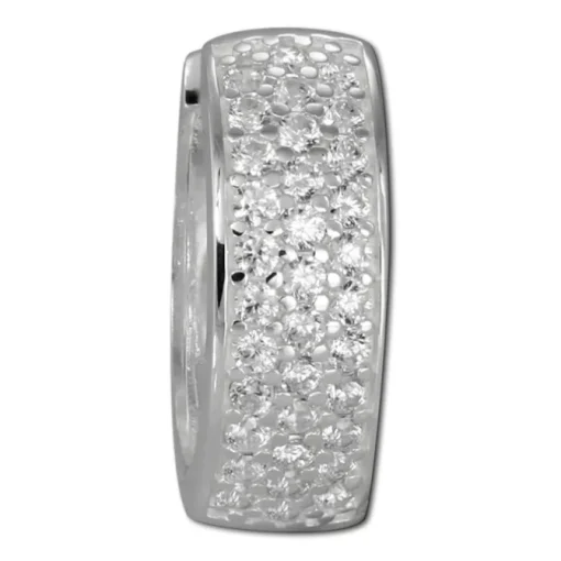 SilberDream Creole 3-reihig Zirkonia weiß 925 Sterling Silber Damen SDO423W