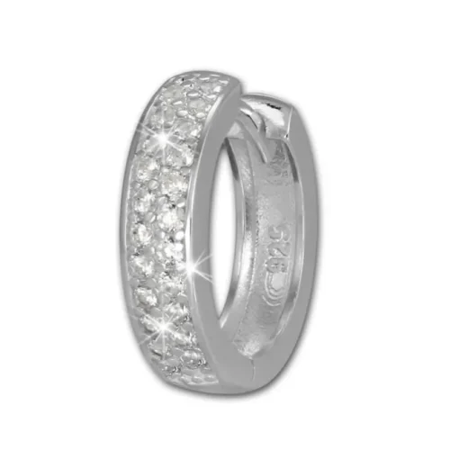 SilberDream Creole 2-reihig Zirkonia weiß 925 Sterling Silber Damen SDO424W