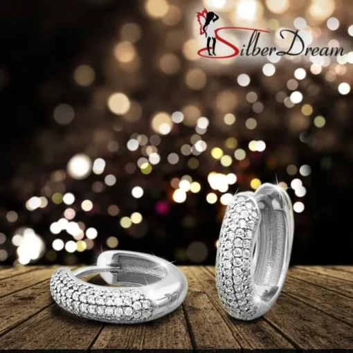 SilberDream Creole 5-reihig Zirkonia weiß 925 Sterling Silber Damen SDO4311W