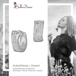 SilberDream Creole 2-reihig Zirkonia weiß 925er Silber Damen SDO394W