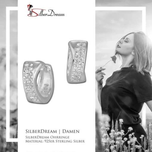 SilberDream Creole 2-reihig Zirkonia weiß 925er Silber Damen SDO394W
