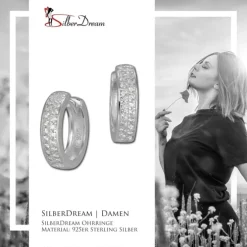 SilberDream Creole 2-reihig Zirkonia weiß 925 Sterling Silber Damen SDO424W