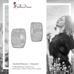 SilberDream Creole 5-reihig Zirkonia weiß 925 Sterling Silber Damen SDO4271W